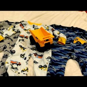 Trucks! A Bundle of 3T Fleece Footie Pajamas
